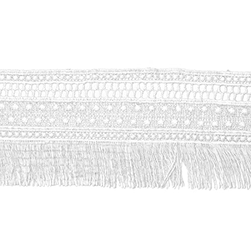 xingmo 3 Yards Fransenborte Spitzenbesatz Bänder, Spitzenrand Band Florales Spitzenband, Bestickt Spitzeneinfassung (Weiß) von xingmo