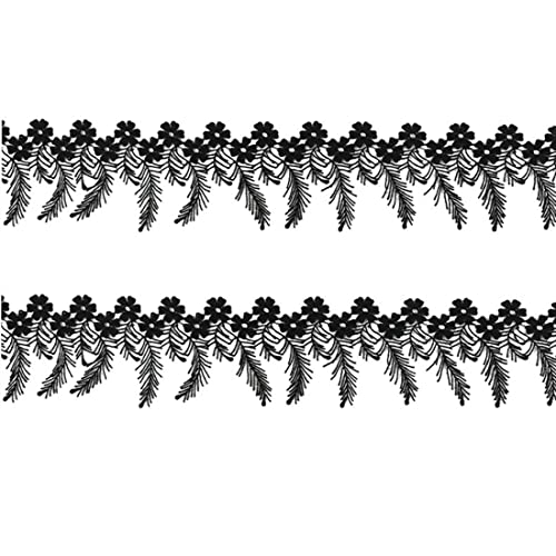 xingmo 4.5 Yards Spitzenband Borte Spitzenborte Spitze Spitzenstoff Spitzenborte Einfassborte Spitze 6 cm(schwarz) von xingmo