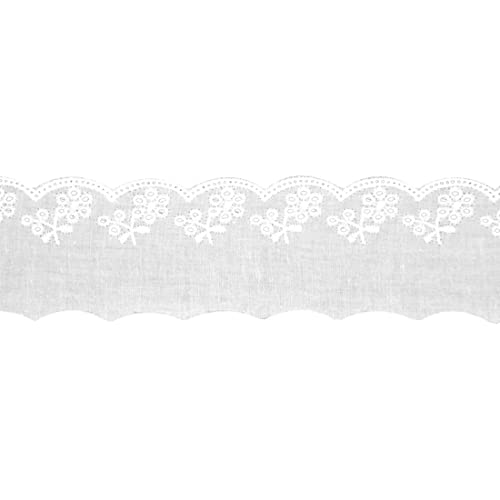 xingmo 4 m Weiß Gewellter Spitzenbesatz Baumwolle Rüschen Stickerei Gebogene Spitzenbesatz Stoff zum Nähen Kleidung Kragen Breite 4cm von xingmo