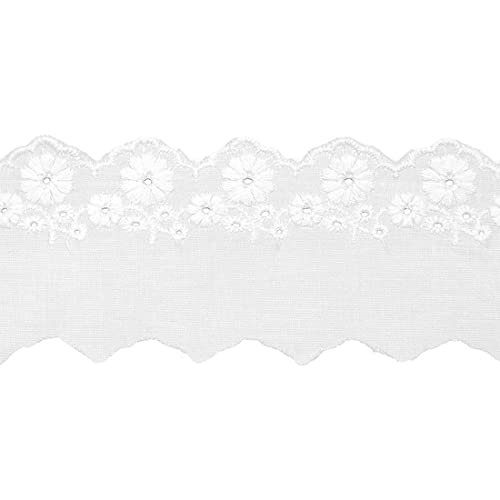 xingmo 4 m Weiß gewellter Spitzenbesatz, Baumwolle Rüschen Stickerei gewellter Spitzenbesatz Stoff zum Nähen, Kleidung, Kragen, Breite 5cm von xingmo