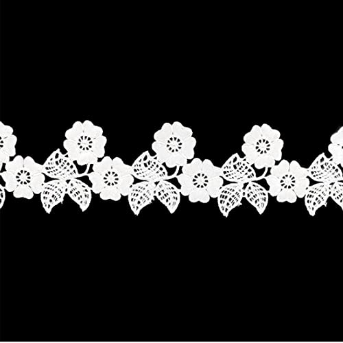 xingmo 4m Spitze Spitzenrand, Besticktes Spitzenborte, Blumenmuster Spitzenbordüre, Spitzenstoff, Breite 5.5cm (weiß) von xingmo