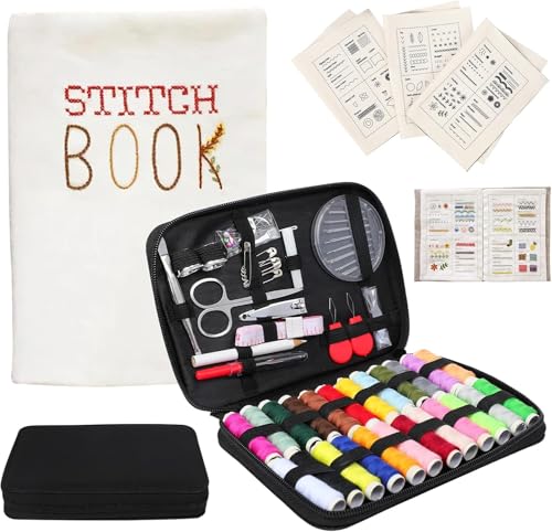 DIY Stickerei Buch Kit, Nähen Kits für Erwachsene, Nadel und Faden Stickerei Stich Kit, Hand Stickerei Stich Buch Floral Pattern Fabrics Sewing Bücher für Anfänger von xinrongda