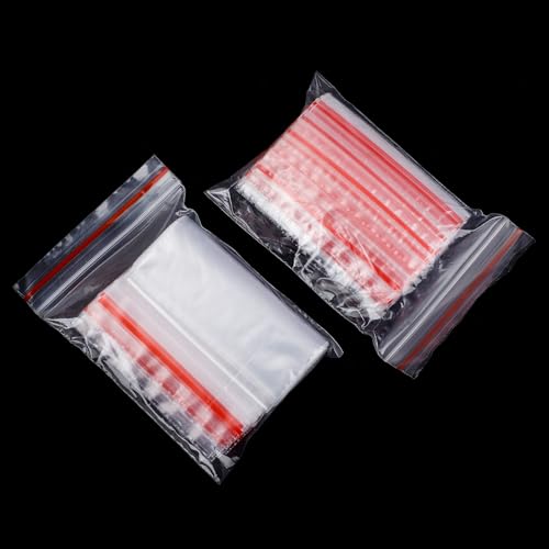Kleine Tüten Klarsicht Druckverschlussbeutel Klein 5×7cm Zip Beutel Klein Zipper plastikbeutel verschließbar Baggies von Kleinigkeiten Schmuck Süßigkeiten Gewürzen,100 Stück von xinsheng