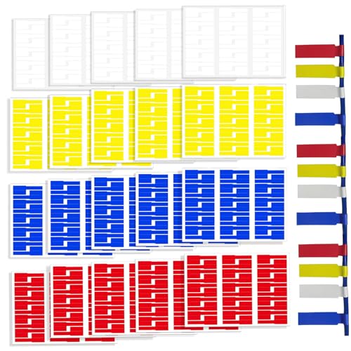Kabelbeschriftung, 4 Farben 600 Stück Kabeletiketten Selbstklebend, Kabelkennzeichnung Reißfest, A4 Kabeletiketten zum Beschriften für Kabel Beschriftung von xinxinlovee