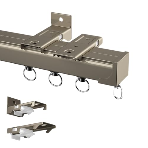 Deckenvorhangschiene, Vorhangschiene mit Stummen Rollen, Edelstahl Optik, Glänzend 1-läufig Vorhangschiene für Schiebevorhänge, Gardinen und Vorhänge, Decke Oder Wand Montage, Inkl. Zubehör(Sekt,50cm) Deckenvorhangschiene, Vorhangschiene mit Stummen Rollen, Edelstahl Optik, Glänzend 1-läufig Vorhangschiene für Schiebevorhänge, Gardinen und Vorhänge, Decke Oder Wand Montage, Inkl. Zubehör(Sekt,50cm) von xinzyxx