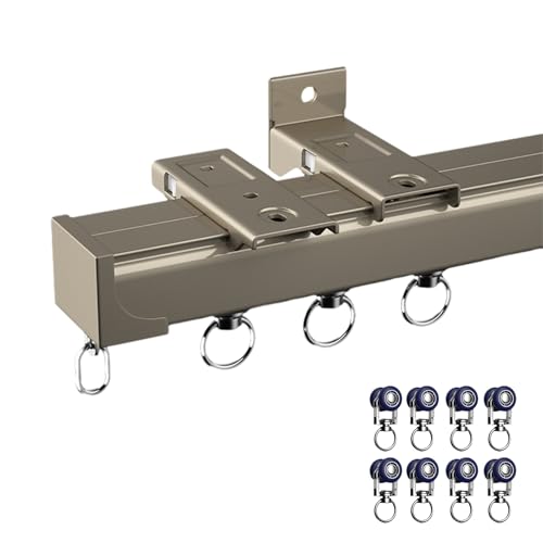 Vorhangschiene Gardinenschiene Gardinenstange 0.5-6m, Raumteiler Vorhangschiene, Glänzend 1-läufig Vorhangschiene, Aluminium Gardinenschiene mit Deckenbefestigung, 1-6m (weiß/Schwarz/Champagner)(Sekt, Vorhangschiene Gardinenschiene Gardinenstange 0.5-6m, Raumteiler Vorhangschiene, Glänzend 1-läufig Vorhangschiene, Aluminium Gardinenschiene mit Deckenbefestigung, 1-6m (weiß/Schwarz/Champagner)(Sekt, von xinzyxx