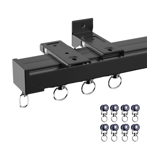 Vorhangschiene Gardinenschiene Gardinenstange 0.5-6m, Raumteiler Vorhangschiene, Glänzend 1-läufig Vorhangschiene, Aluminium Gardinenschiene mit Deckenbefestigung, 1-6m (weiß/Schwarz/Champagner)(Frank Vorhangschiene Gardinenschiene Gardinenstange 0.5-6m, Raumteiler Vorhangschiene, Glänzend 1-läufig Vorhangschiene, Aluminium Gardinenschiene mit Deckenbefestigung, 1-6m (weiß/Schwarz/Champagner)(Frank von xinzyxx