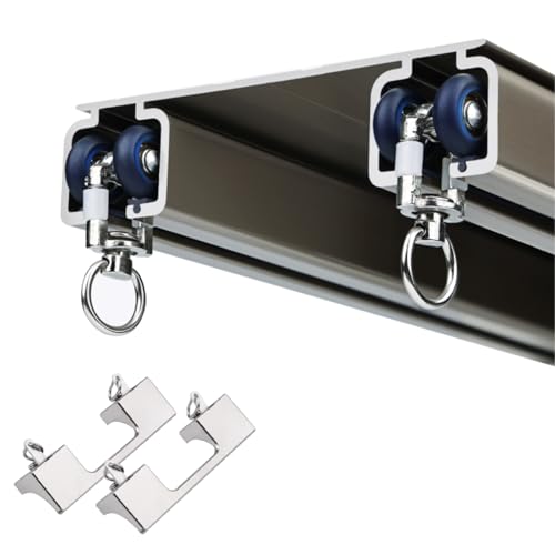 xinzyxx Doppelvorhangschienen, Vorhangschienen-System, Raumteiler, mit Rolle Und Endkappe, Vorhangschienen für Die Decke, Aluminium Gardinenschiene, Hochleistungs Gardinenstange(Sekt,400cm(13.1ft)) von xinzyxx