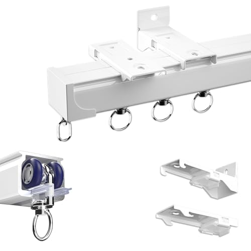 xinzyxx Komplett-Set mit 1-läufiger Vorhangschiene, Aluminium Gardinenschiene, Vorhangschienen-Set, 1-läufige Vorhangschiene Inklusive Zubehör, Schiebedeckenschienensystem für Vorhänge(Weiß,250cm) xinzyxx Komplett-Set mit 1-läufiger Vorhangschiene, Aluminium Gardinenschiene, Vorhangschienen-Set, 1-läufige Vorhangschiene Inklusive Zubehör, Schiebedeckenschienensystem für Vorhänge(Weiß,250cm) von xinzyxx