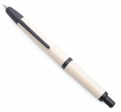 JINHAO 20 Press Füllfederhalter, einziehbarer Kappenloser Harzstift mit Tintenkonverter (EF Feder 0,4 mm, Elfenbeinweiß - schwarzer Clip) von xixixiaozhu