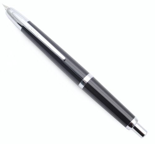 JINHAO 20 Press Füllfederhalter, einziehbarer Kappenloser Harzstift mit Tintenkonverter (EF Feder 0,4 mm, Hellschwarz) von xixixiaozhu