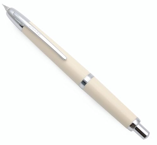 JINHAO 20 Press Füllfederhalter, einziehbarer Kappenloser Harzstift mit Tintenkonverter (F-Feder 0,5 mm, Elfenbeinweiß) von xixixiaozhu