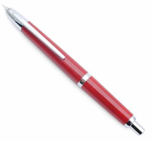 JINHAO 20 Press Füllfederhalter, einziehbarer Kappenloser Harzstift mit Tintenkonverter (F-Feder 0,5 mm, Weinrot) von xixixiaozhu