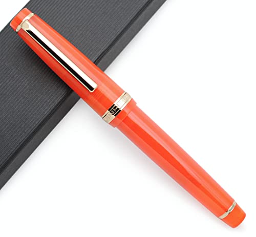 JINHAO 82 Füllfederhalter mit Goldclip (F-Feder 0,5 mm, transparentes Orange) von xixixiaozhu