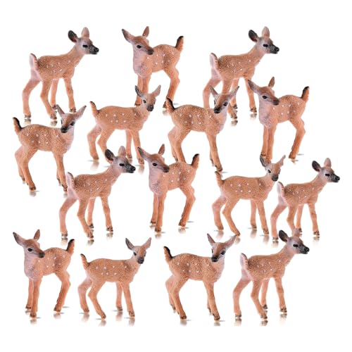 xlwen 15 Stück Waldtierfiguren Set Kunststoff Wildtier, Mini Rentierstatue Geeignet für Verschiedene Weihnachtsdekorationen, Mottoparty-Dekorationen xlwen 15 Stück Waldtierfiguren Set Kunststoff Wildtier, Mini Rentierstatue Geeignet für Verschiedene Weihnachtsdekorationen, Mottoparty-Dekorationen von xlwen