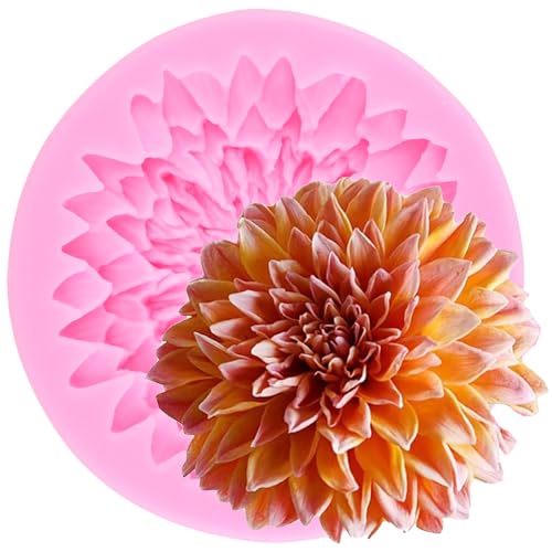 XMOLDNMS Dahlie Silikonform Chrysantheme Blume Fondant Formen für Kuchen Dekorieren Cupcake Topper Schokolade Süßigkeiten Gummipaste Polymer Clay von xmoldnms