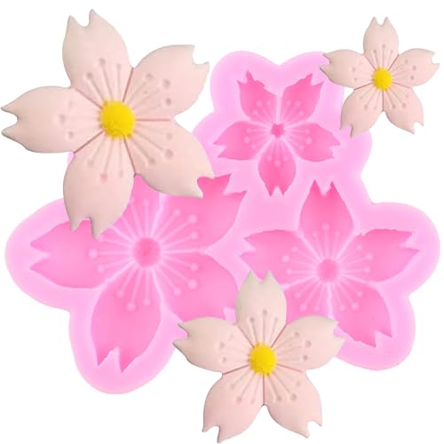 XMOLDNMS Kirschblüten-Silikon-Fondantform für Kuchendekoration, Cupcake-Topper, Süßigkeiten, Schokolade, Gummipaste, Modelliermasse von xmoldnms