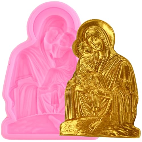 XMOLDNMS Silikon-Fondant-Formen mit Jesus und Jungfrau Maria für Kuchendekoration, Cupcake-Topper, Süßigkeiten, Schokolade, Modelliermasse, Gummipaste XMOLDNMS Silikon-Fondant-Formen mit Jesus und Jungfrau Maria für Kuchendekoration, Cupcake-Topper, Süßigkeiten, Schokolade, Modelliermasse, Gummipaste von xmoldnms
