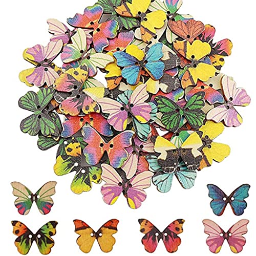 100 Stück Handmade Holzknöpfe, Bunte Knöpfe, Gemischte Farben Holzknöpfe, Holzknöpfe Schmetterling, Holzknöpfe Natur, Holzknöpfe Kinder, Dekorative Knöpfe, 2 Löcher für Nähen DIY Basteln Handwerk Deko 100 Stück Handmade Holzknöpfe, Bunte Knöpfe, Gemischte Farben Holzknöpfe, Holzknöpfe Schmetterling, Holzknöpfe Natur, Holzknöpfe Kinder, Dekorative Knöpfe, 2 Löcher für Nähen DIY Basteln Handwerk Deko von xnyker