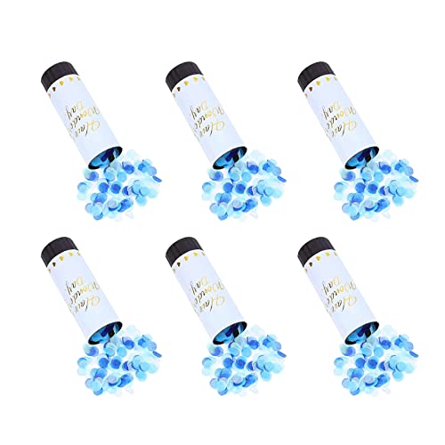 Konfettikanonen Set,Konfetti Mehrfarbig,Konfetti Bombe,Konfetti Shooter, (Confetti-Push-Pop/Konfettikanone/Popper/Konfettibombe) für Hochzeit, Geburtstag, Silvester und sonstige Partys (Blau 6 Stück) von xnyker