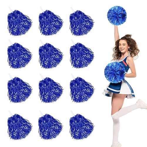 xolear 12 Stück Cheerleader Pompons, Cheerleading Poms, Cheerleader Pompons mit Handgriffen, für Sportwettbewerb Tanzen Cheers, Cheerleading, Tanz, Spiele und Karnevalspartys, Blau xolear 12 Stück Cheerleader Pompons, Cheerleading Poms, Cheerleader Pompons mit Handgriffen, für Sportwettbewerb Tanzen Cheers, Cheerleading, Tanz, Spiele und Karnevalspartys, Blau von xolear