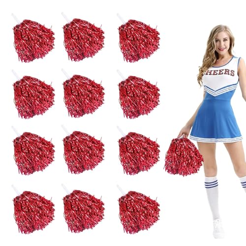 xolear 12 Stück Cheerleader Pompons, Cheerleading Poms, Cheerleader Pompons mit Handgriffen, für Sportwettbewerb Tanzen Cheers, Cheerleading, Tanz, Spiele und Karnevalspartys, Rot xolear 12 Stück Cheerleader Pompons, Cheerleading Poms, Cheerleader Pompons mit Handgriffen, für Sportwettbewerb Tanzen Cheers, Cheerleading, Tanz, Spiele und Karnevalspartys, Rot von xolear