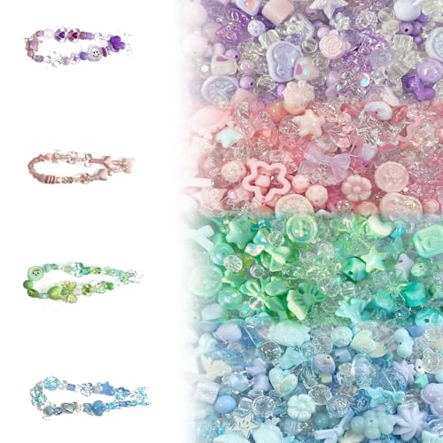 xolear 160 g Bunte Acrylperlen, Groß Acrylperlen für Armband, 4 Verschiedene Kawaii Unregelmäßige Beads für Armbänder, für DIY Auffädeln Armbänder Handyanhängern Schlüsselanhänger Basteln Ornamente xolear 160 g Bunte Acrylperlen, Groß Acrylperlen für Armband, 4 Verschiedene Kawaii Unregelmäßige Beads für Armbänder, für DIY Auffädeln Armbänder Handyanhängern Schlüsselanhänger Basteln Ornamente von xolear
