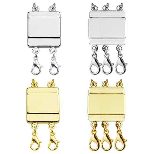xolear 4 Stücke Magnetische Verschlüsse, Magnet Schmuckverschluss für Mehrlagige Halsketten, Kettentrenner Magnetischer Verschluss, für DIY Halsketten Armband Schmuckherstellung (Silber und Golden) xolear 4 Stücke Magnetische Verschlüsse, Magnet Schmuckverschluss für Mehrlagige Halsketten, Kettentrenner Magnetischer Verschluss, für DIY Halsketten Armband Schmuckherstellung (Silber und Golden) von xolear