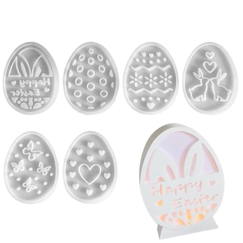 6 Stück Silikonformen Gießformen Ostern Silikonform Ostereier Epoxidharz Formen Hasenei Kaninchenform Harzformen Silikon Tier Gießformen Für Herstellung Von Osterdekorationen 9x12x2cm 6 Stück Silikonformen Gießformen Ostern Silikonform Ostereier Epoxidharz Formen Hasenei Kaninchenform Harzformen Silikon Tier Gießformen Für Herstellung Von Osterdekorationen 9x12x2cm von xowwyue