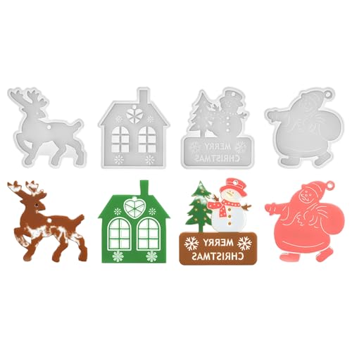 Silikonformen Gießformen Weihnachten Anhänger Silikonform Tannenbaum Stern Resin Formen Gipsformen Zum Gießen, Weihnachtsanhänger Backformen Werkzeuge Für Gips, Fondant, Ton, Beton von xowwyue