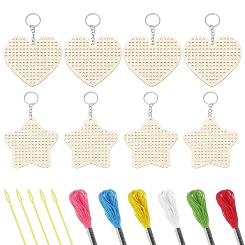xowwyue Stickset für Kinder, Holzherz-Stickset für Anfänger, Nähen, Basteln, Kunst mit Fäden, Nadeln für Zuhause, Studio, Roadtrip, Pendeln, xowwyue Stickset für Kinder, Holzherz-Stickset für Anfänger, Nähen, Basteln, Kunst mit Fäden, Nadeln für Zuhause, Studio, Roadtrip, Pendeln, von xowwyue