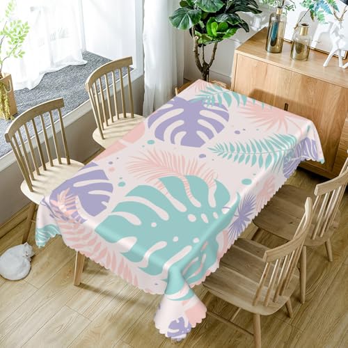 Tischdecke Abwaschbar Farbige Pflanzengeometrie140x200cm Polyesterdecke Wasserabweisend Abwischbare Tischtuch,Schmutzabweisend Tischwäsche für Garten Tafeldecke Ornamente Pflegeleicht Tischdecke Abwaschbar Farbige Pflanzengeometrie140x200cm Polyesterdecke Wasserabweisend Abwischbare Tischtuch,Schmutzabweisend Tischwäsche für Garten Tafeldecke Ornamente Pflegeleicht von xpkvdsq