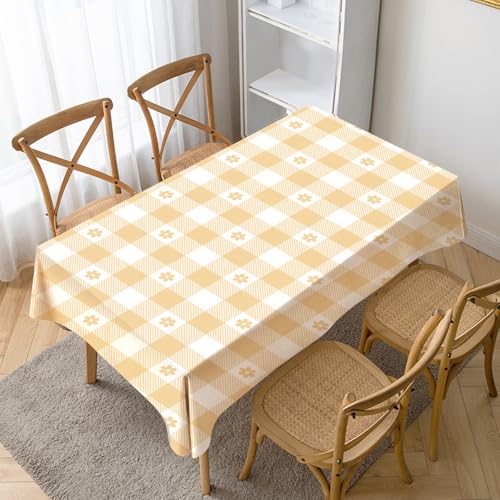 Tischdecke Abwaschbar Gelbes Blumengitter140x180cm Weihnachtstischdecke,Strapazierfä Leinen Faltenfrei Waschbar Wiederverwendbar für Küche Esstischdekoration Tischdecke Abwaschbar Gelbes Blumengitter140x180cm Weihnachtstischdecke,Strapazierfä Leinen Faltenfrei Waschbar Wiederverwendbar für Küche Esstischdekoration von xpkvdsq
