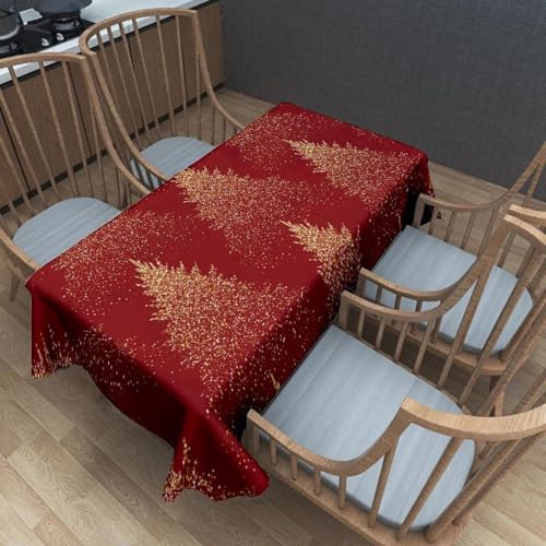 Tischdecke Abwaschbar Goldener Weihnachtsbaum140x240cm Weihnachtstischdecke,Strapazierfä Leinen Faltenfrei Waschbar Wiederverwendbar für Küche Esstischdekoration Tischdecke Abwaschbar Goldener Weihnachtsbaum140x240cm Weihnachtstischdecke,Strapazierfä Leinen Faltenfrei Waschbar Wiederverwendbar für Küche Esstischdekoration von xpkvdsq