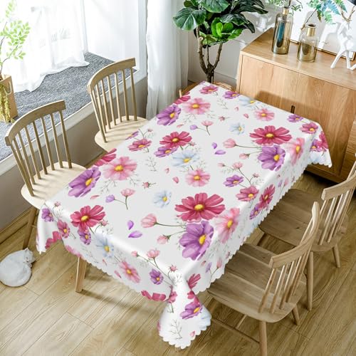Tischdecke Abwaschbar Rote Lila Blumen140x180cm Weihnachtstischdecke,Strapazierfä Leinen Faltenfrei Waschbar Wiederverwendbar für Küche Esstischdekoration Tischdecke Abwaschbar Rote Lila Blumen140x180cm Weihnachtstischdecke,Strapazierfä Leinen Faltenfrei Waschbar Wiederverwendbar für Küche Esstischdekoration von xpkvdsq
