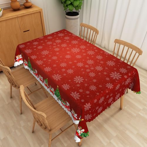 Tischdecke Abwaschbar Schneeflocke Weihnachtsbaum140x200cm Polyesterdecke Wasserabweisend Abwischbare Tischtuch,Schmutzabweisend Tischwäsche für Garten Tafeldecke Ornamente Pflegeleicht Tischdecke Abwaschbar Schneeflocke Weihnachtsbaum140x200cm Polyesterdecke Wasserabweisend Abwischbare Tischtuch,Schmutzabweisend Tischwäsche für Garten Tafeldecke Ornamente Pflegeleicht von xpkvdsq