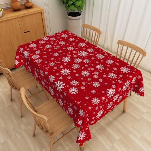 Tischdecke Abwaschbar Schneeflocke140x200cm Polyesterdecke Wasserabweisend Abwischbare Tischtuch,Schmutzabweisend Tischwäsche für Garten Tafeldecke Ornamente Pflegeleicht Tischdecke Abwaschbar Schneeflocke140x200cm Polyesterdecke Wasserabweisend Abwischbare Tischtuch,Schmutzabweisend Tischwäsche für Garten Tafeldecke Ornamente Pflegeleicht von xpkvdsq