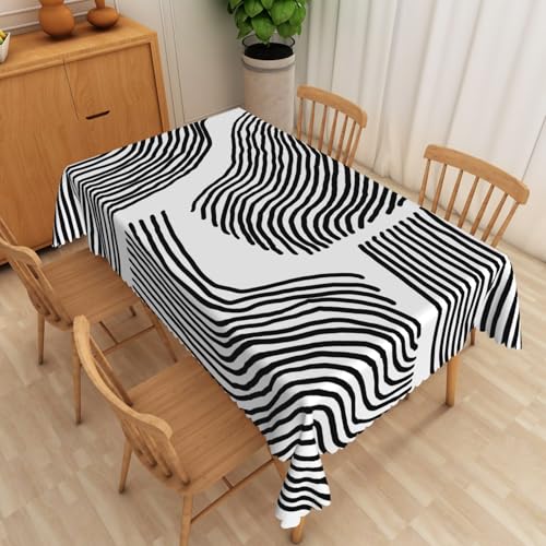 Tischdecke Abwaschbar Schwarze Geometrie140x180cm Hochwertige Polyester Tischdecke,wasserabweisend,Dauerhaft Kratzfest für Haus,Hochzeiten,Party,Wohnzimmer,Balkon,Garten,Outdoor Tischdecke Abwaschbar Schwarze Geometrie140x180cm Hochwertige Polyester Tischdecke,wasserabweisend,Dauerhaft Kratzfest für Haus,Hochzeiten,Party,Wohnzimmer,Balkon,Garten,Outdoor von xpkvdsq
