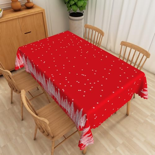 Tischdecke Abwaschbar Weißer Weihnachtsbaum140x200cm Weihnachtstischdecke,Strapazierfä Leinen Faltenfrei Waschbar Wiederverwendbar für Küche Esstischdekoration Tischdecke Abwaschbar Weißer Weihnachtsbaum140x200cm Weihnachtstischdecke,Strapazierfä Leinen Faltenfrei Waschbar Wiederverwendbar für Küche Esstischdekoration von xpkvdsq