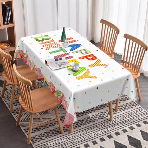 Tischdecke Alles Gute Zum Geburtstag140x300cm Fleckschutz Abwaschbar Tischwäsche, Wasserdicht staubdicht Tischdecke für Outdoor Esszimmer, Garten, Party, Hochzeiten oder Haushalt Tischdecke Alles Gute Zum Geburtstag140x300cm Fleckschutz Abwaschbar Tischwäsche, Wasserdicht staubdicht Tischdecke für Outdoor Esszimmer, Garten, Party, Hochzeiten oder Haushalt von xpkvdsq