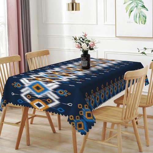 Tischdecke Rechteckige Bohemische Blaue Geometrie140x300cm Fleckschutz Abwaschbar Tischwäsche, Wasserdicht staubdicht Tischdecke für Outdoor Esszimmer, Garten, Party, Hochzeiten oder Haushalt Tischdecke Rechteckige Bohemische Blaue Geometrie140x300cm Fleckschutz Abwaschbar Tischwäsche, Wasserdicht staubdicht Tischdecke für Outdoor Esszimmer, Garten, Party, Hochzeiten oder Haushalt von xpkvdsq