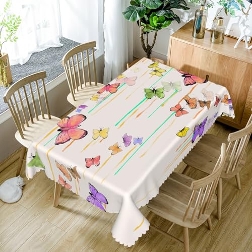 Tischdecke Rechteckige Bunter Schmetterling140x240cm Abwaschbar Garten Tischdecken Fleckschutz Wasserdicht Tischtuch für Draußen Esszimmer,Küche,Garten,Party,Hochzeiten oder Haushalt Tischdecke Rechteckige Bunter Schmetterling140x240cm Abwaschbar Garten Tischdecken Fleckschutz Wasserdicht Tischtuch für Draußen Esszimmer,Küche,Garten,Party,Hochzeiten oder Haushalt von xpkvdsq