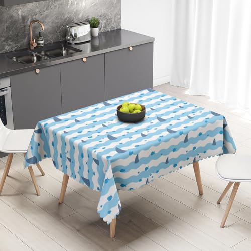 Tischdecke Rechteckige Delphin Ozean140x240cm Fleckschutz Abwaschbar Tischwäsche, Wasserdicht staubdicht Tischdecke für Outdoor Esszimmer, Garten, Party, Hochzeiten oder Haushalt von xpkvdsq