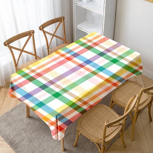 Tischdecke Rechteckige Farbige Gitter140x180cm Fleckschutz Abwaschbar Tischwäsche, Wasserdicht staubdicht Tischdecke für Outdoor Esszimmer, Garten, Party, Hochzeiten oder Haushalt Tischdecke Rechteckige Farbige Gitter140x180cm Fleckschutz Abwaschbar Tischwäsche, Wasserdicht staubdicht Tischdecke für Outdoor Esszimmer, Garten, Party, Hochzeiten oder Haushalt von xpkvdsq