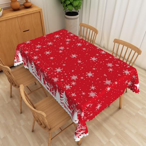 Tischdecke Rechteckige Weißer Schneeflocke Weihnachtsbaum140x300cm Abwaschbar Garten Tischdecken Fleckschutz Wasserdicht Tischtuch für Draußen Esszimmer,Küche,Garten,Party,Hochzeiten oder Haushalt Tischdecke Rechteckige Weißer Schneeflocke Weihnachtsbaum140x300cm Abwaschbar Garten Tischdecken Fleckschutz Wasserdicht Tischtuch für Draußen Esszimmer,Küche,Garten,Party,Hochzeiten oder Haushalt von xpkvdsq