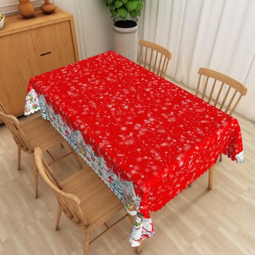Tischdecke Schneemann Schneeflocke140x240cm Fleckschutz Abwaschbar Tischwäsche, Wasserdicht staubdicht Tischdecke für Outdoor Esszimmer, Garten, Party, Hochzeiten oder Haushalt Tischdecke Schneemann Schneeflocke140x240cm Fleckschutz Abwaschbar Tischwäsche, Wasserdicht staubdicht Tischdecke für Outdoor Esszimmer, Garten, Party, Hochzeiten oder Haushalt von xpkvdsq