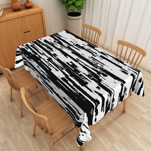 Tischdecke Schwarze Geometrie140x180cm Hochwertige Polyester Tischdecke,wasserabweisend,Dauerhaft Kratzfest für Haus,Hochzeiten,Party,Wohnzimmer,Balkon,Garten,Outdoor Tischdecke Schwarze Geometrie140x180cm Hochwertige Polyester Tischdecke,wasserabweisend,Dauerhaft Kratzfest für Haus,Hochzeiten,Party,Wohnzimmer,Balkon,Garten,Outdoor von xpkvdsq