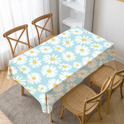 Tischdecke Weiße Daisies140x200cm Weihnachtstischdecke,Strapazierfä Leinen Faltenfrei Waschbar Wiederverwendbar für Küche Esstischdekoration Tischdecke Weiße Daisies140x200cm Weihnachtstischdecke,Strapazierfä Leinen Faltenfrei Waschbar Wiederverwendbar für Küche Esstischdekoration von xpkvdsq