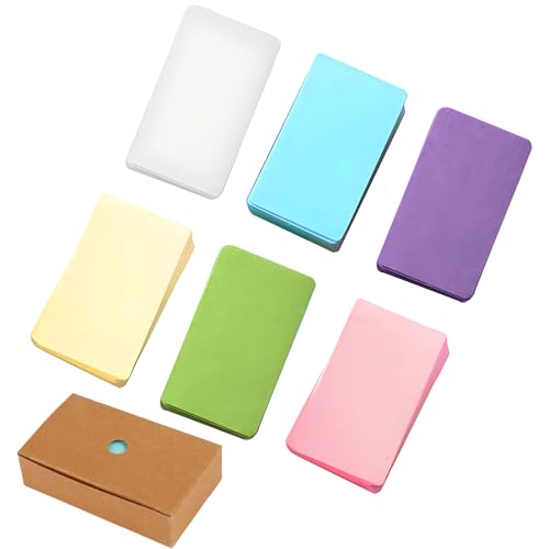 300 Stück Blanko Papier Karten, Karteikarten,Spielkarten,Memory Karten Blanko,Kraftpapierkarten,Visitenkarten Papier für Heimwerken Gedächtnis Lernen,9 x 5 cm(6 Farben) von xutong