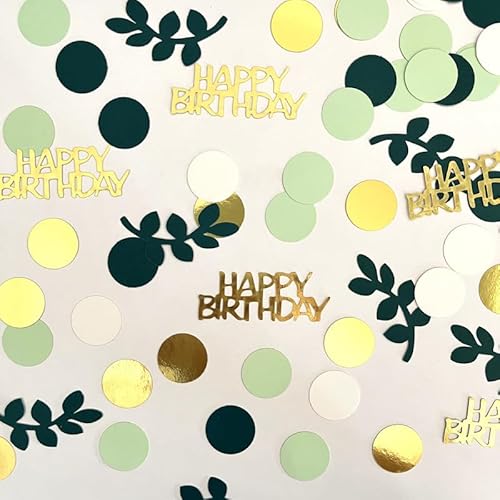 XUTONG Geburtstag Konfetti Deko Grün, 200 Stück, Happy Birthday Streudeko in Grün, Gold und Weiß, Tischdekoration XUTONG Geburtstag Konfetti Deko Grün, 200 Stück, Happy Birthday Streudeko in Grün, Gold und Weiß, Tischdekoration von xutong